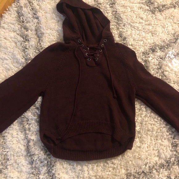 Burgundy Knit Sweater - Picture 2 of 3